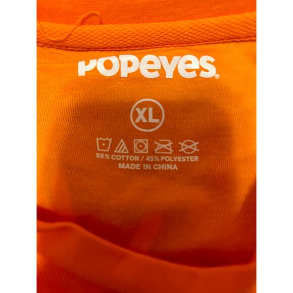 NWOT Popeye's Chicken Orange T Shirt and Gray Hat Uniform Employee Size XL - Picture 4 of 7